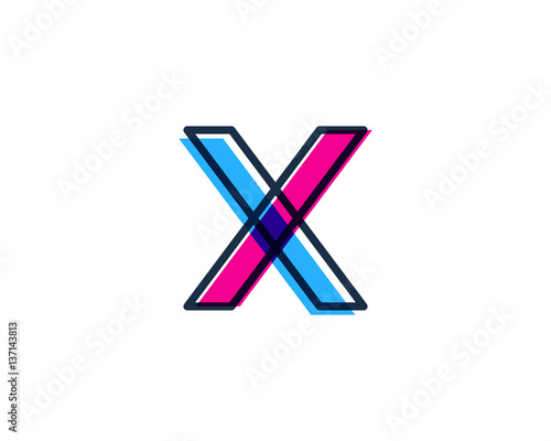 X Letter Colorful Overlay Shape Vector Logo Design Element