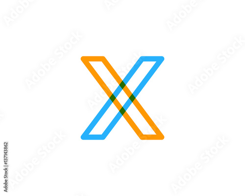 Letter X Colorful Overlay Line Vector Logo Design Element