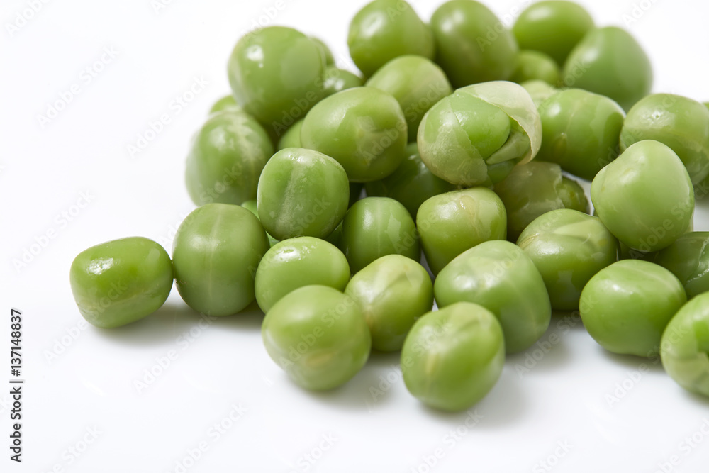Ripe pea vegetable. Isolated on white background Ripe pea vegetable. Isolated on white background