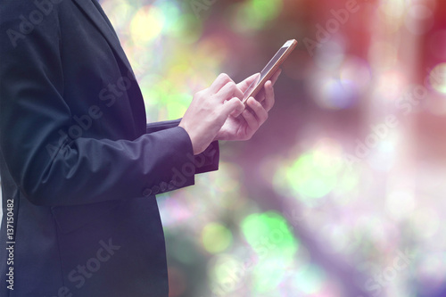 businesswoman working with smartphone