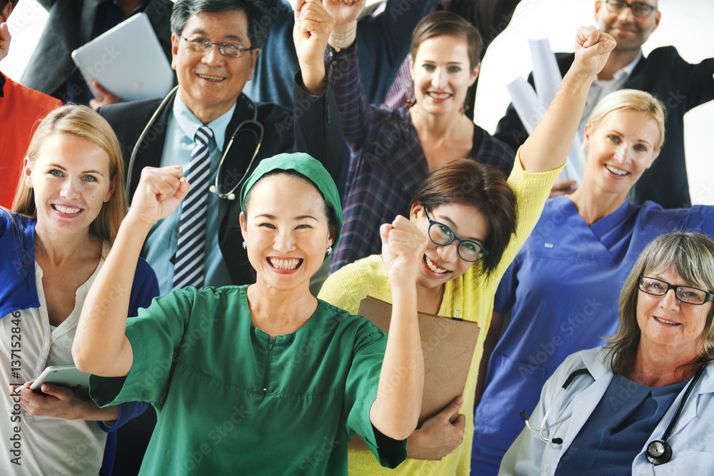 Fototapeta premium Celebrating Diverse People Various Occupations Concept
