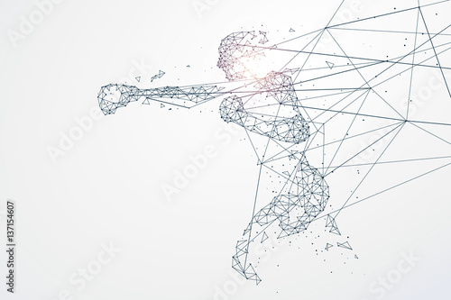 Sports Graphics particles, Network connection turned into, vector illustration.
