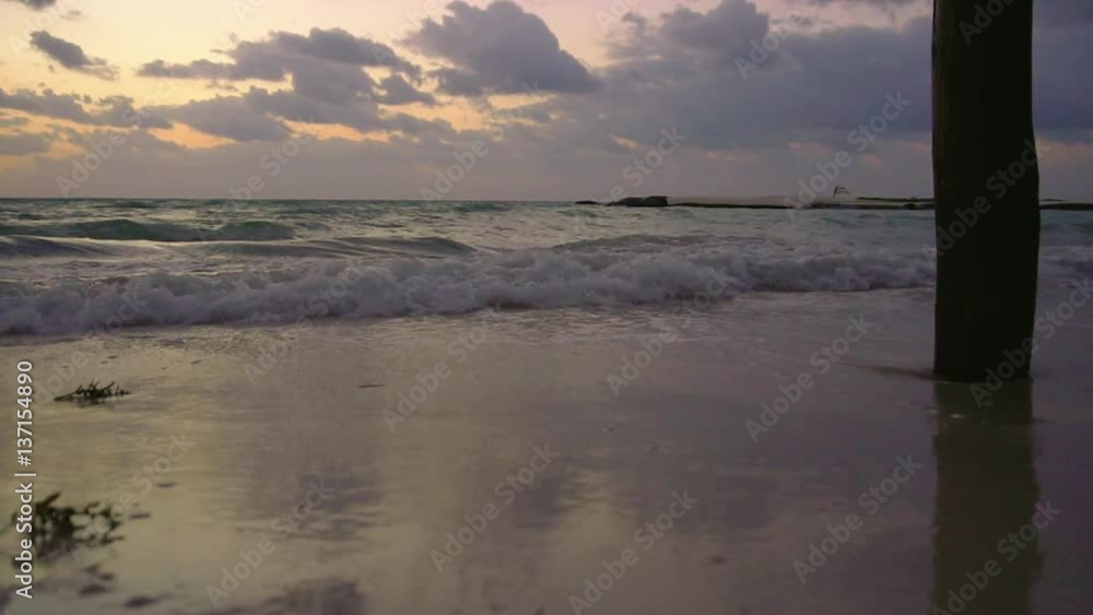 Ocean waves crashing on a beach at sunrise, 120fps Ocean waves crashing on a beach at sunrise, 120fps