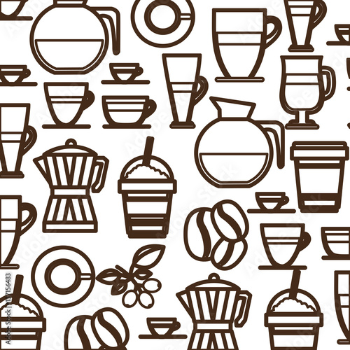 coffee tools and equipment icon, vector illustration image design