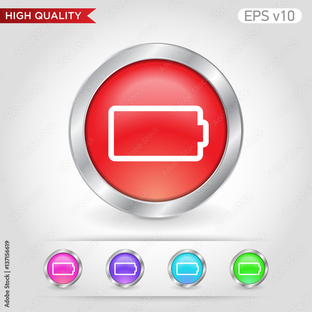 Battery level icon. Button with battery level icon. Modern UI vector. Battery level icon. Button with battery level icon. Modern UI vector.
