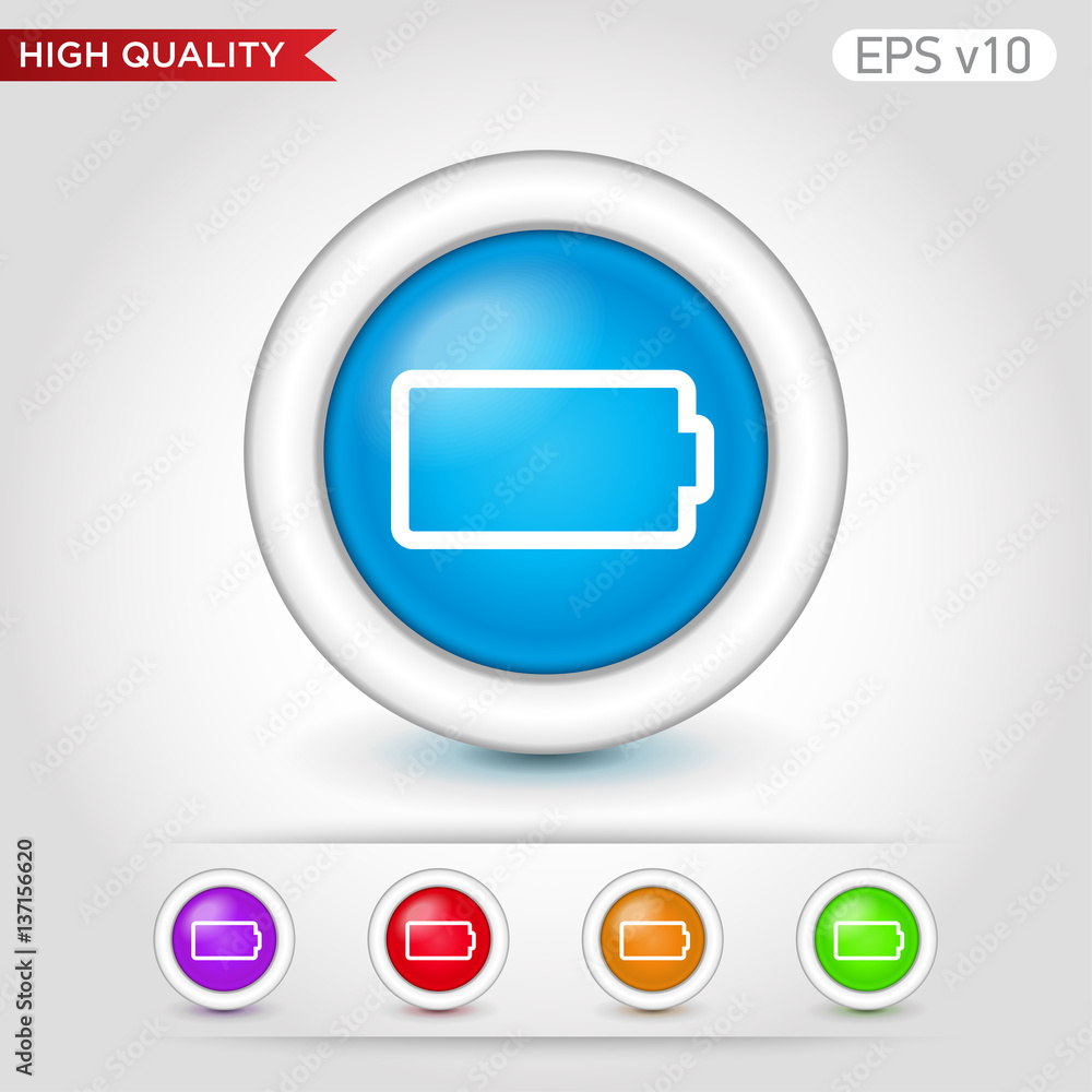 Battery level icon. Button with battery level icon. Modern UI vector. Battery level icon. Button with battery level icon. Modern UI vector.