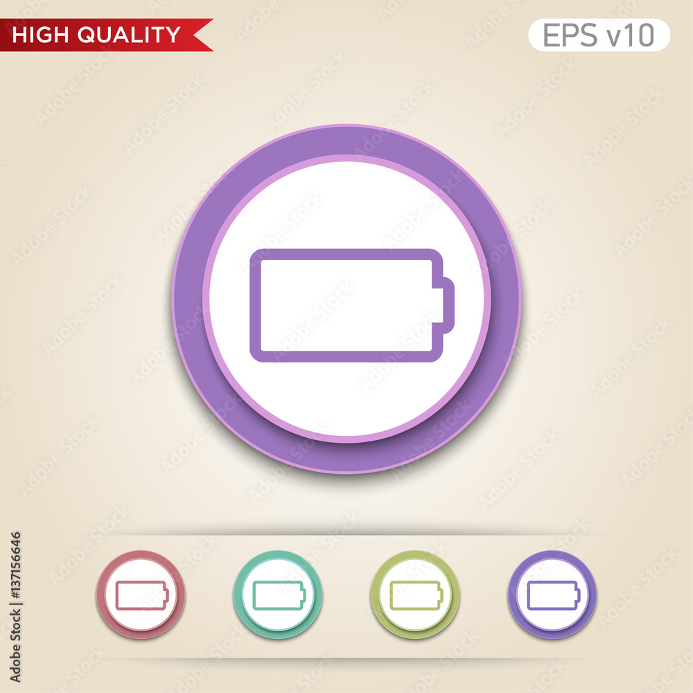 Battery level icon. Button with battery level icon. Modern UI vector. Battery level icon. Button with battery level icon. Modern UI vector.