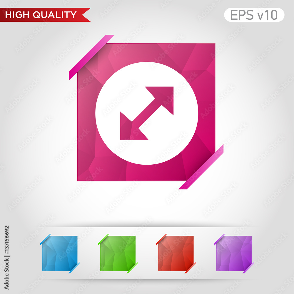 Diagonal arrows icon. Button with arrows icon. Modern UI vector. Diagonal arrows icon. Button with arrows icon. Modern UI vector.