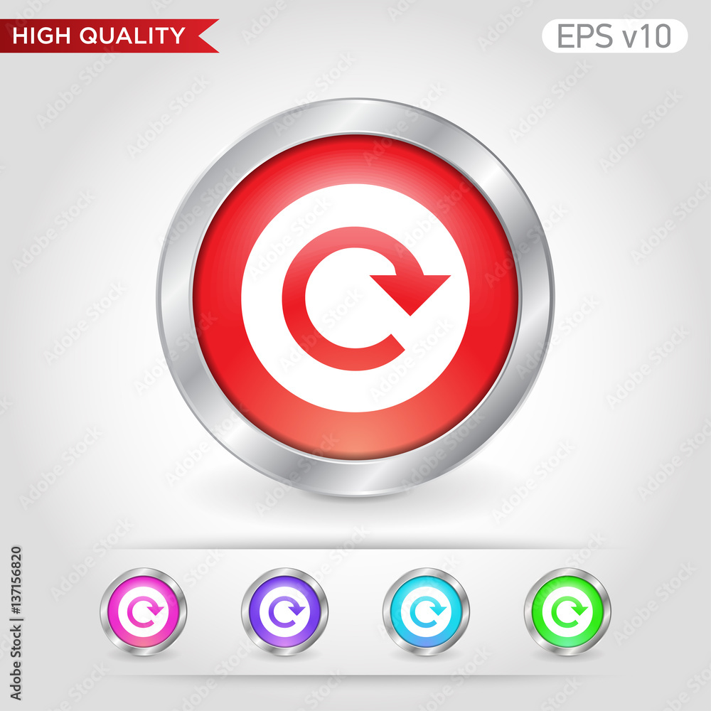 Refresh icon. Button with refresh icon. Modern UI vector. Refresh icon. Button with refresh icon. Modern UI vector.