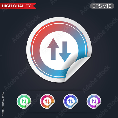Up and down arrows icon. Button with arrows level icon. Modern UI vector.