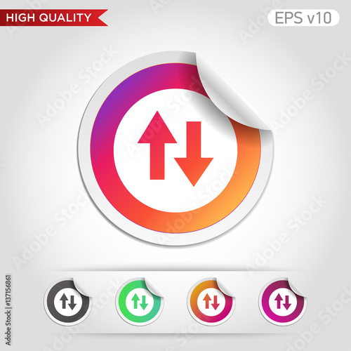 Up and down arrows icon. Button with arrows level icon. Modern UI vector.