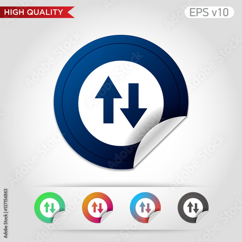 Up and down arrows icon. Button with arrows level icon. Modern UI vector.