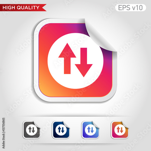Up and down arrows icon. Button with arrows level icon. Modern UI vector.