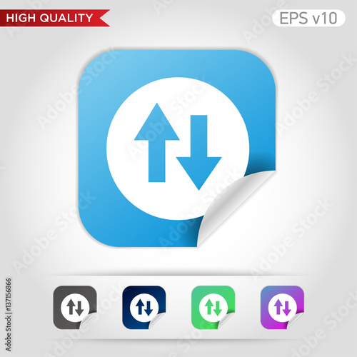 Up and down arrows icon. Button with arrows level icon. Modern UI vector.