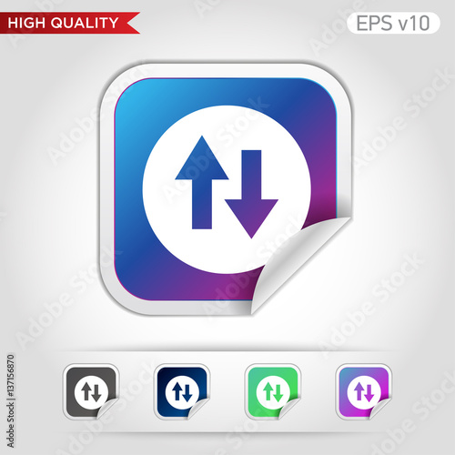 Up and down arrows icon. Button with arrows level icon. Modern UI vector.