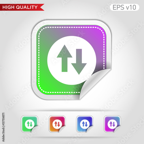 Up and down arrows icon. Button with arrows level icon. Modern UI vector.