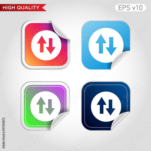 Up and down arrows icon. Button with arrows level icon. Modern UI vector.