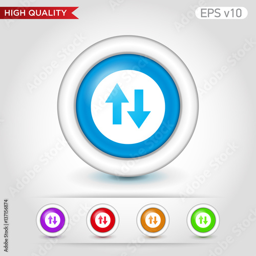 Up and down arrows icon. Button with arrows level icon. Modern UI vector.