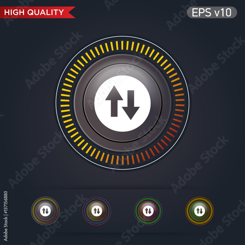 Up and down arrows icon. Button with arrows level icon. Modern UI vector.