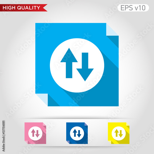 Up and down arrows icon. Button with arrows level icon. Modern UI vector.