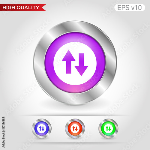 Up and down arrows icon. Button with arrows level icon. Modern UI vector.