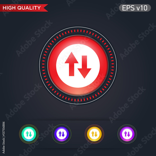 Up and down arrows icon. Button with arrows level icon. Modern UI vector.