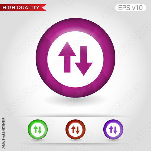 Up and down arrows icon. Button with arrows level icon. Modern UI vector.