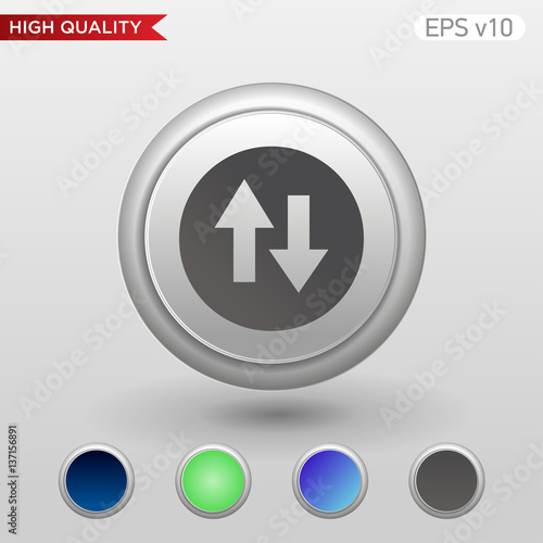 Up and down arrows icon. Button with arrows level icon. Modern UI vector.