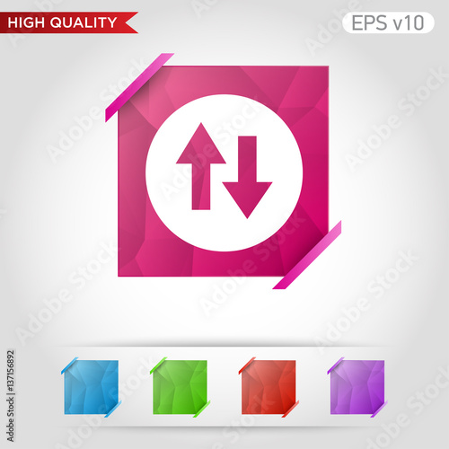 Up and down arrows icon. Button with arrows level icon. Modern UI vector.
