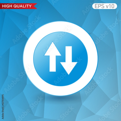 Up and down arrows icon. Button with arrows level icon. Modern UI vector.