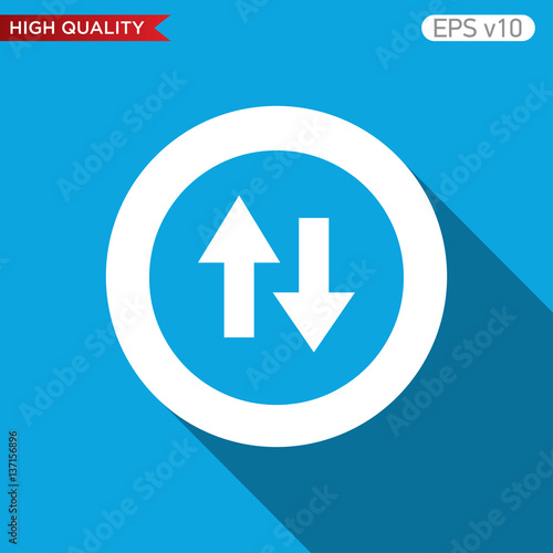Up and down arrows icon. Button with arrows level icon. Modern UI vector.