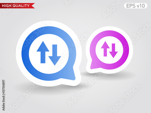 Up and down arrows icon. Button with arrows level icon. Modern UI vector.