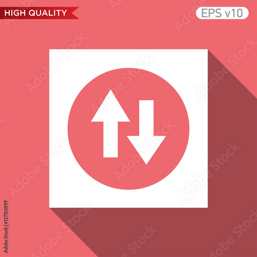 Up and down arrows icon. Button with arrows level icon. Modern UI vector.