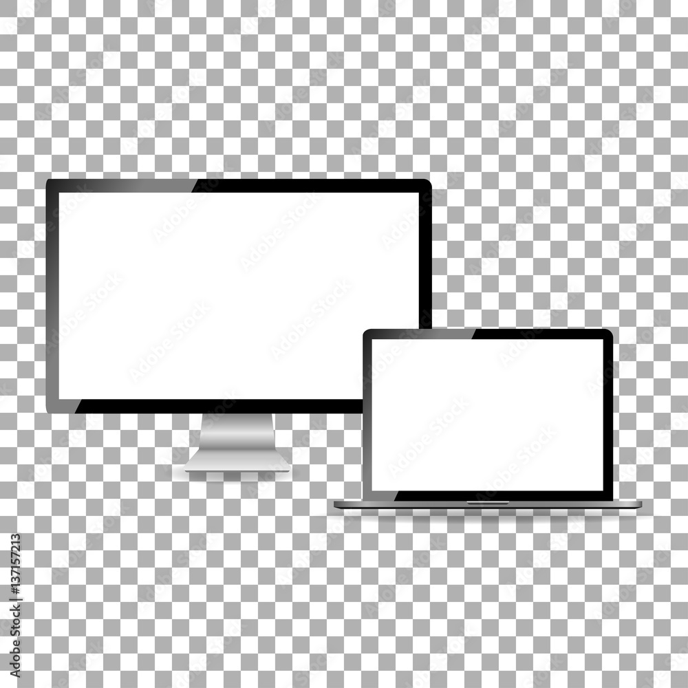 Monitor notebook on isolate background, vector illustration Monitor notebook on isolate background, vector illustration