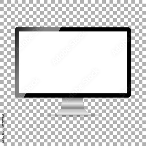 New stylish monitor with a white screen isolate on the background, vector illustration