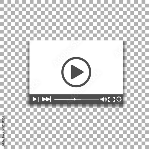 Video player on background isolate, stylish vector illustration