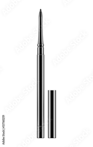 Black realistic eyeliner with cap.