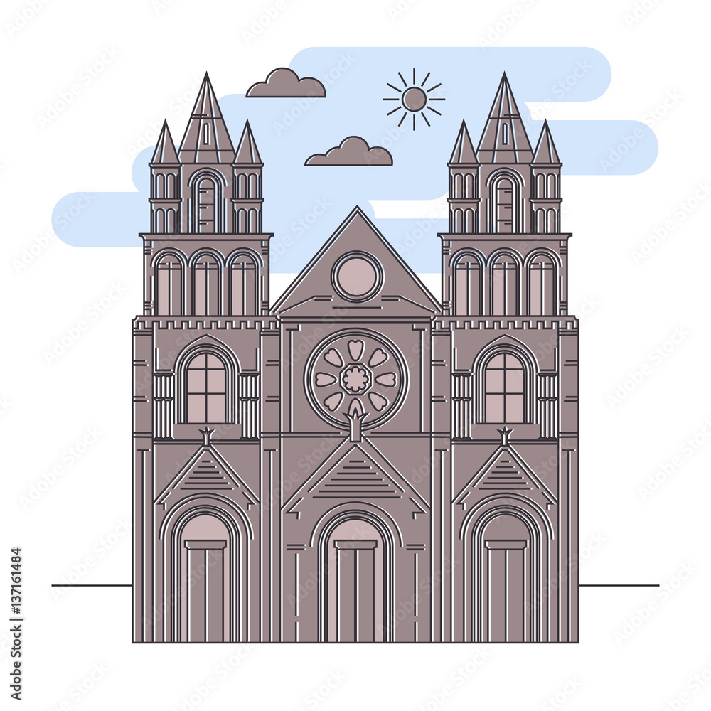 Fototapeta premium Illustration Sightseeing Ireland.