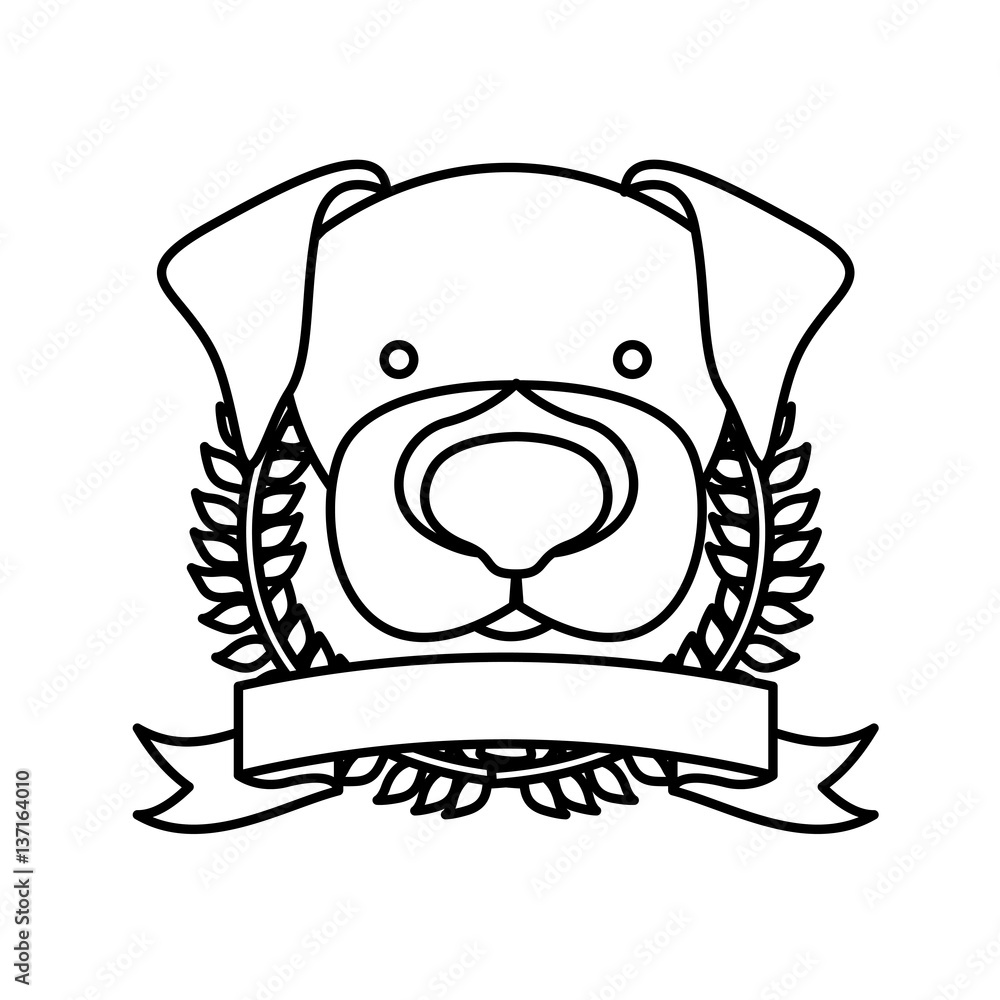 Obraz premium emblem dog hunter city icon, vector illustration