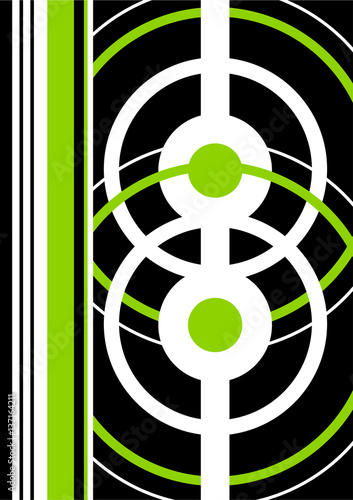 Retro Mod Circles and Stripes Pattern