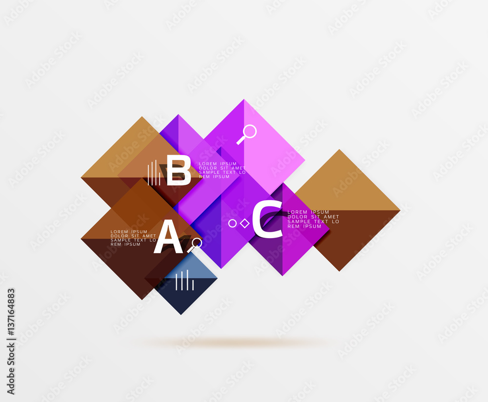 Overlapping square infographics Overlapping square infographics
