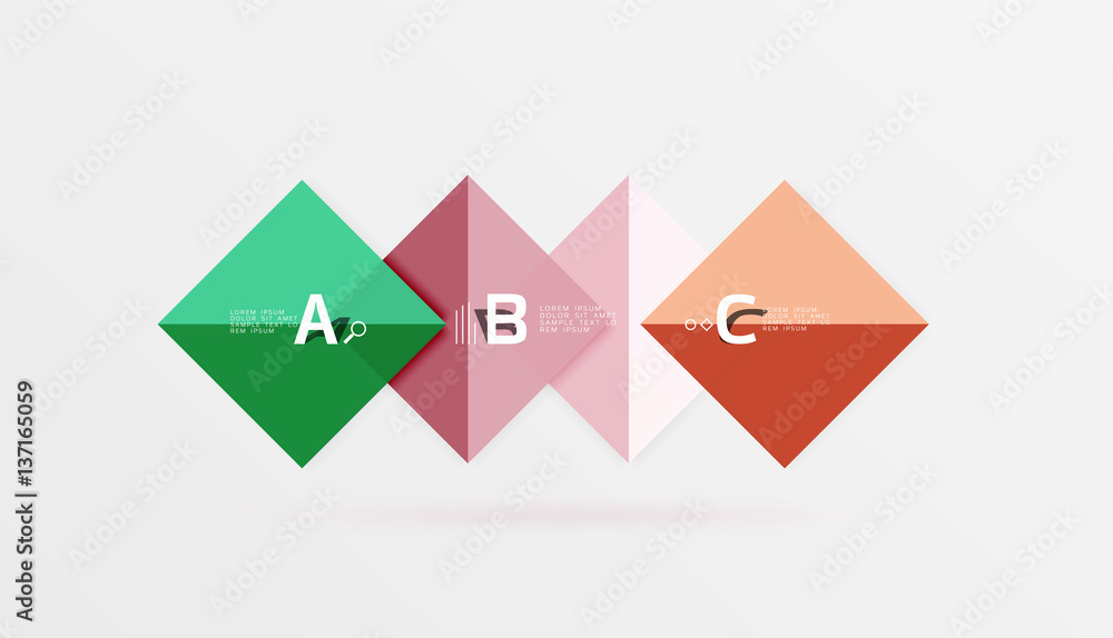 Overlapping square infographics Overlapping square infographics