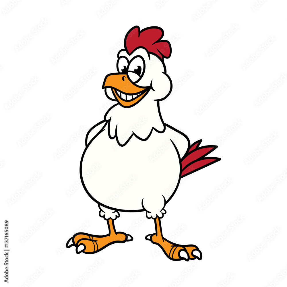 Mischievous Cartoon Chicken Vector Illustration