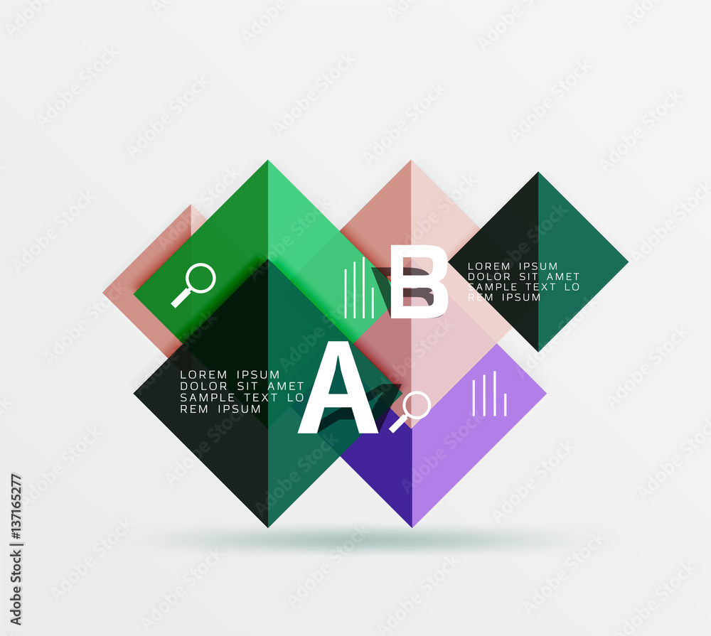 Overlapping square infographics Overlapping square infographics