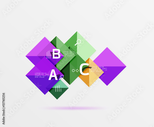 Free Download Overlapping square infographics - GFXLoad