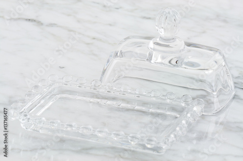 crystal butter dish photo