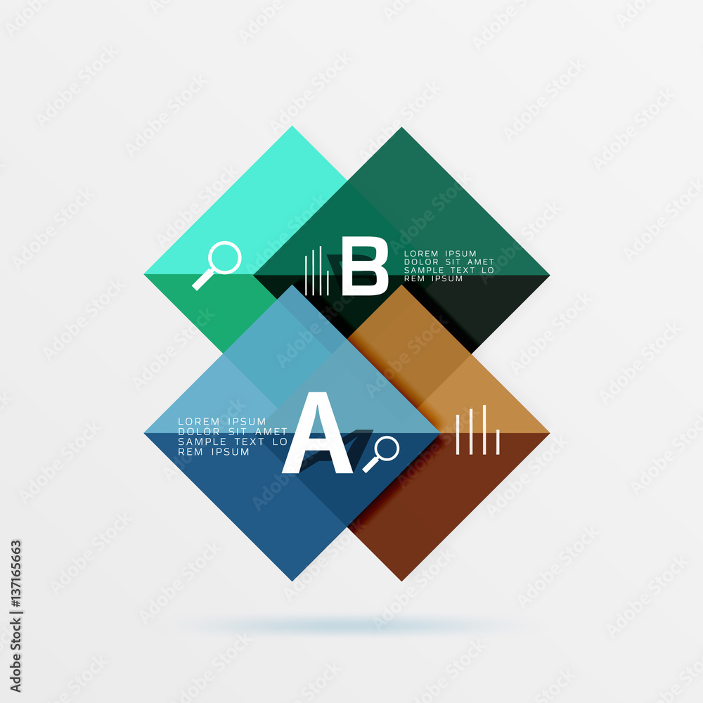Glossy squares with text, abstract geometric design concept Glossy squares with text, abstract geometric design concept