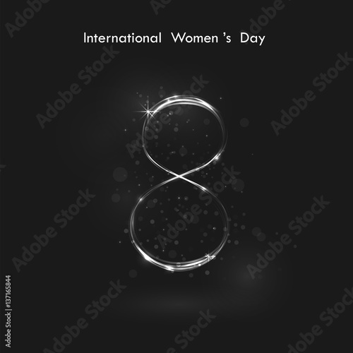 Creative 8 March logo vector design with international women's day background.Women's day symbol.Minimalistic design for international women's day concept.