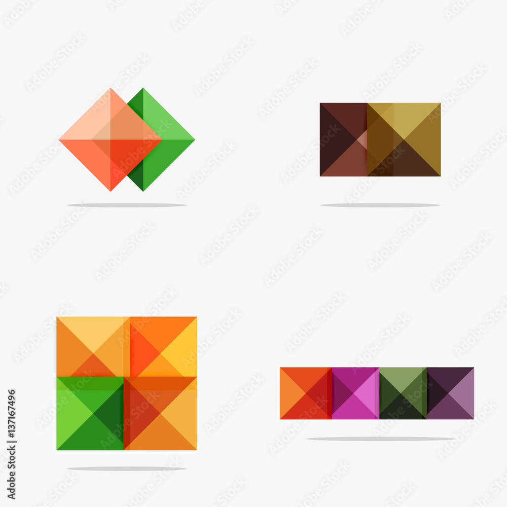 Set of square abstract backgrounds or infographics for content Set of square abstract backgrounds or infographics for content