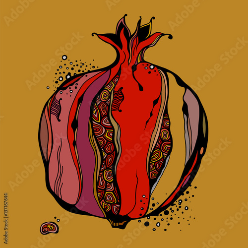 Stylized garnet or pomegranate. Vector